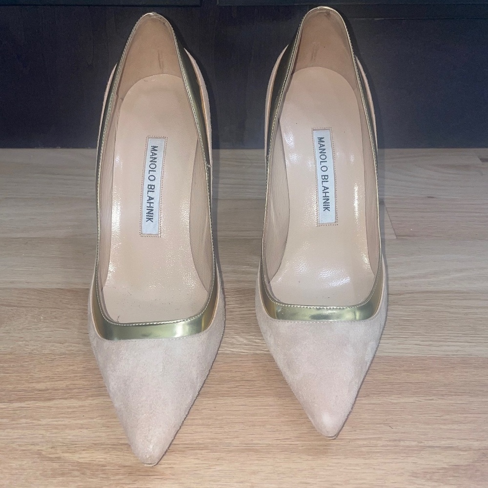 Gently Used * Manolo Blahnik M-Pretati - Vail/camoscio 875 - Pick 105 Size 37